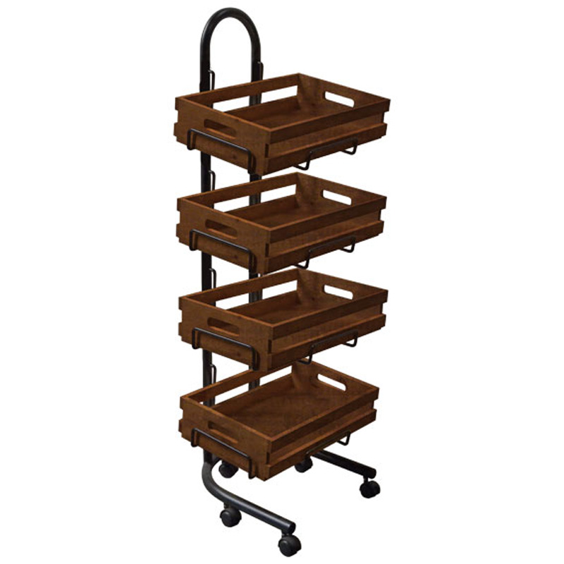 4 x Premium Wooden Tray Stand Set Fresh Produce Displays