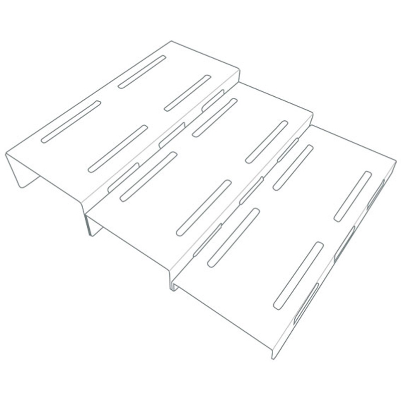 Adjustable 3-Step Deli Riser Dark - 300mm Length - Fresh Produce Displays