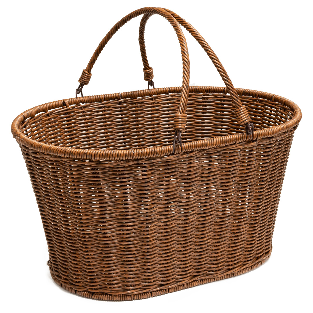 Oval Poly Wicker Basket with Handles Fresh Produce Displays