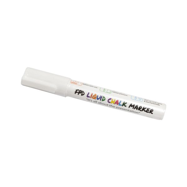 LCM6MM-W Liquid Chalk 6mm tip white Reversible Tip (Bullet and Chisel)
