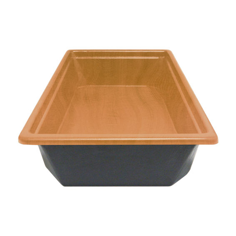 Round Rim Deep Salad Mix Tub - Woodgrain