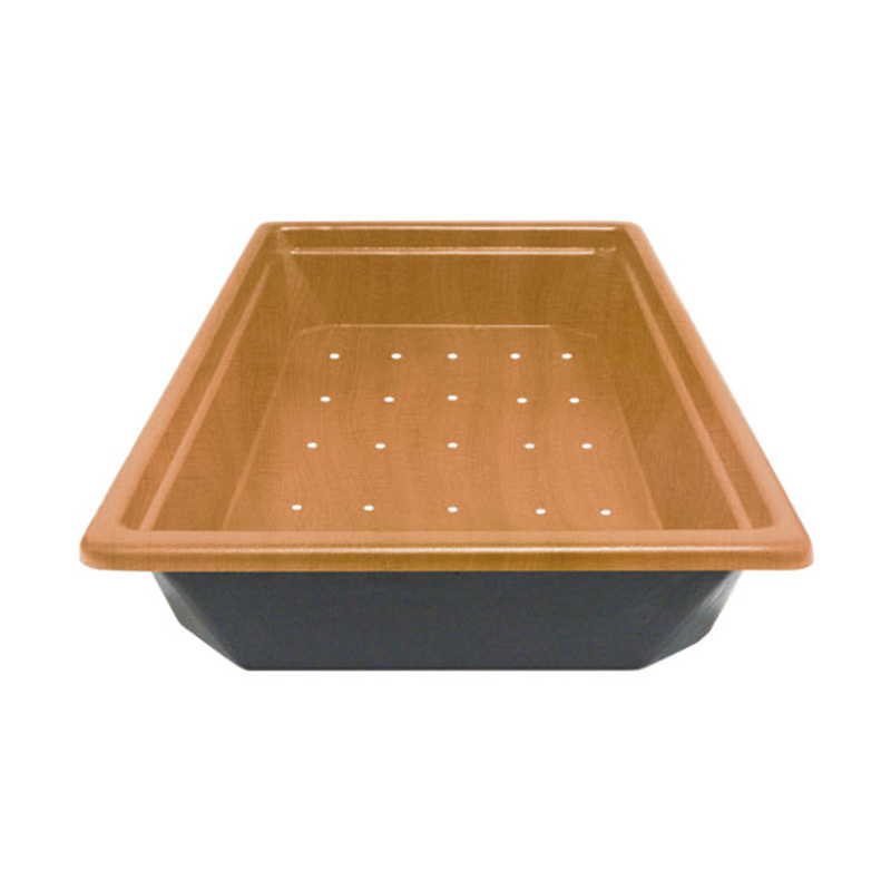 Round Rim Medium Perforated Tub - Woodgrain