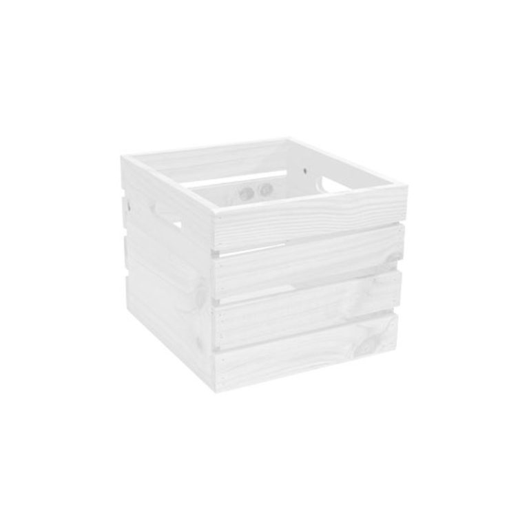 Premium Slat Wall Wooden Crate White Fresh Produce Displays