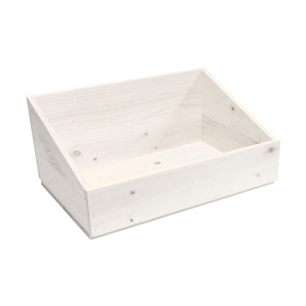 WCS53P-WW - premium slant-sided wooden crate - white-washed