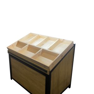 VDC-Option3 - bulk food display cabinet, with wooden crates